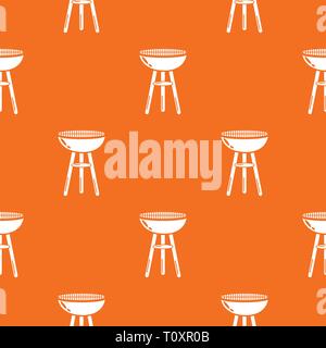 Barbecue pattern vector orange Stock Vector