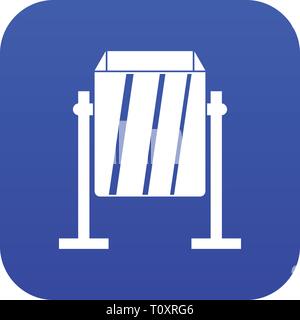 Metal dust bin icon digital blue Stock Vector