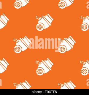 Ship cannon pattern vector orange Stock Vector