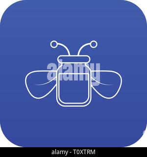 Jar of bee honey icon blue vector Stock Vector