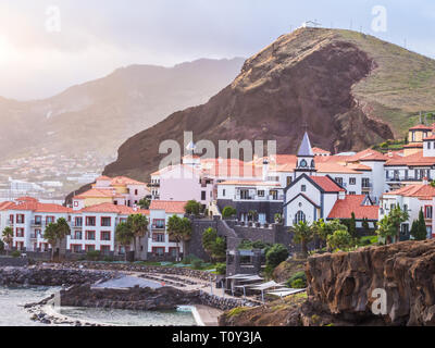 View of Canical, a town in the Madeira island, Portugal, at sunset. Stock Photo