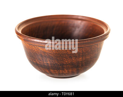 new clay plate closeup on white isolated background Stock Photo