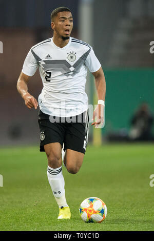 Eat, Deutschland. 22nd Mar, 2019. Benjamin HENRICHS (GER) with Ball, Single Action with Ball, Action, Full Character, Vertical, Soccer Laender, U21, Friendly Match, Germany (GER) - France (FRA) 2: 2, on 21.03.2019 in Essen/Germany. ¬ | usage worldwide Credit: dpa/Alamy Live News Stock Photo