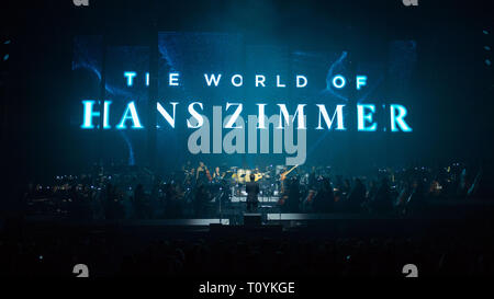 Glasgow, UK. 22 March 2019.  Under the direction of Gavin Greenaway, Hans Zimmer’s soundtrack conductor and a large symphony orchestra will deliver an intense and unforgettable concert experience in arenas around the country.  In contrast to the renowned “Hans Zimmer Live” tour, where the sound focuses on Zimmer’s band and the electronic sounds of the music, “The World of Hans Zimmer – A Symphonic Celebration” will present the composer’s works arranged for a live symphony orchestra for the very first time. Credit: Colin Fisher/Alamy Live News Stock Photo