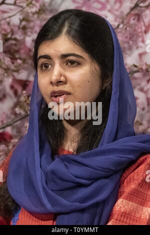 Nobel Laureate, Malala Yousafzai speaks to a crowd of nearly 4,000 at ...