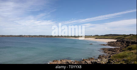 Le Conquet Beach Panorama, Brittany, France, Europe. Stock Photo