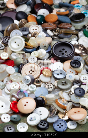Assorted collection of buttons Stock Photo