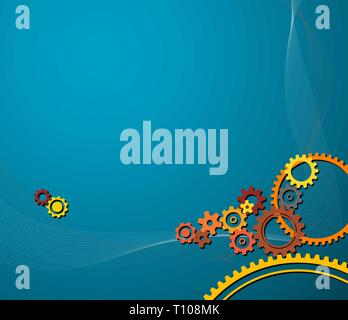 background made from various colorful cogwheels Stock Vector