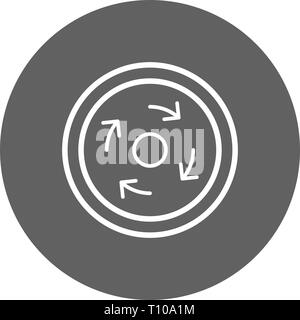 Illustration Compulsory roundabout Icon Stock Photo - Alamy