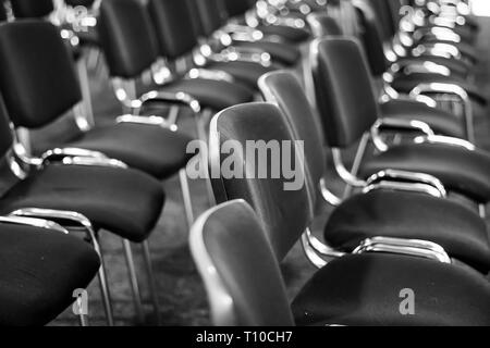 Row of chairs in boardroom. Stock Photo