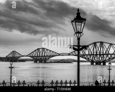 The Forth Bridge cantilever railway bridge over the Firth of Forth from South Queensferry City of Edinburgh Scotland Stock Photo