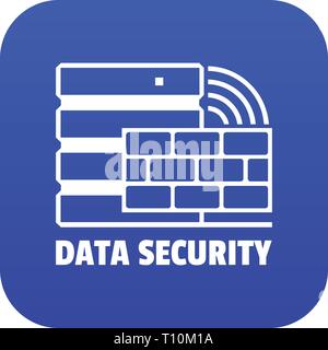 Data security icon blue vector Stock Vector