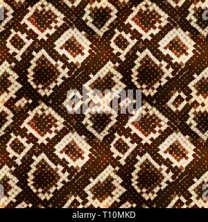 Bright realistic snake skin texture, detailed seamless pattern Stock Vector
