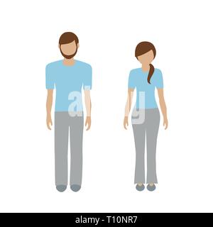 man and woman character in cozy dress isolated on white background vector illustration EPS10 Stock Vector