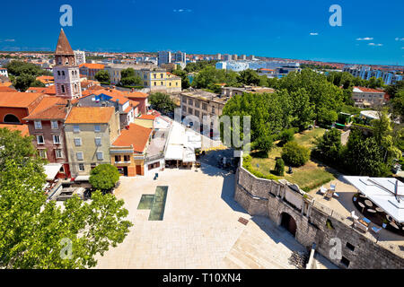 City of Zadar landmarks and cityscape aerial view, Dalmatia region of Croatia Stock Photo