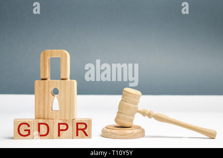 GDPR concept. Data Protection Regulation. Cyber security and privacy. Law on data protection and privacy for all individuals within the European Union Stock Photo