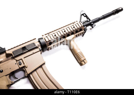 special forces carbine isolated on a white background Stock Photo