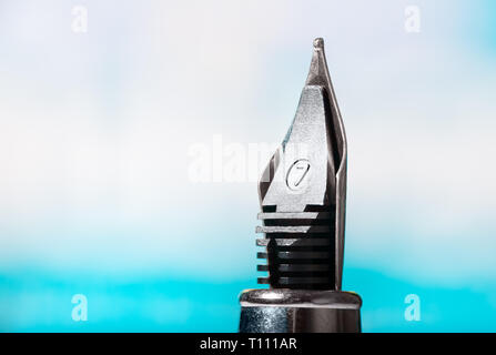 Close up macro of the tip of an ink pen Stock Photo