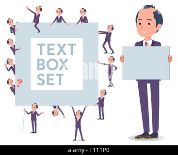 A set of japanese samurai businessman with a message board.Since each is divided, you can move it freely.It's vector art so it's easy to edit. Stock Vector