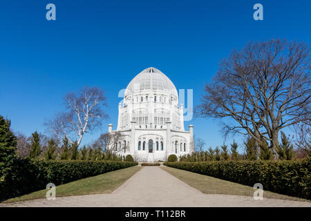 The Bahai house of worship in Wilmette, Illinois.One of 10 dedicated temples of the Bahai faith, it is the oldest surviving bahai house of worship in Stock Photo