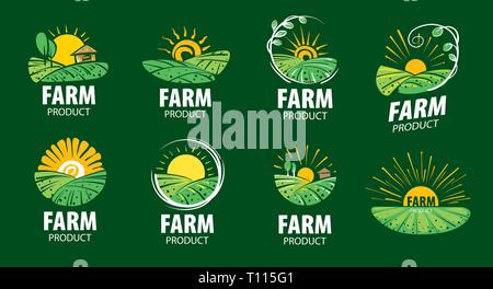 Logo with the image of the field for farms. Vector illustration Stock ...