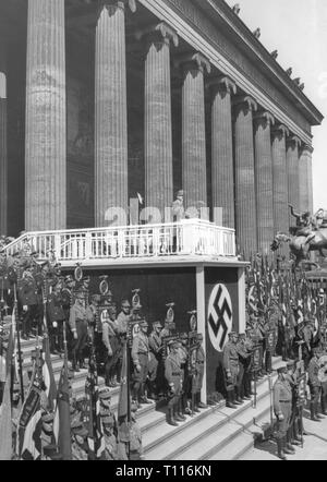 Nazism / National Socialism, politics, Day of the National Labour, speech by Chancellor of the Reich Adolf Hitler in the Lustgarten, Berlin, 1.5.1937, Additional-Rights-Clearance-Info-Not-Available Stock Photo