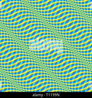 Wavy pattern with optical illusion of movement. Op art background Stock Vector