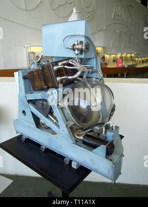 Kaluga, Russia - July 13, 2014: Catapult experimental animal cart for space flight Stock Photo