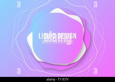 Liquid color modern abstract banner. Liquid colored forms. Gradient abstract banner with flowing liquid shapes. Template for your design. Vector Illus Stock Vector