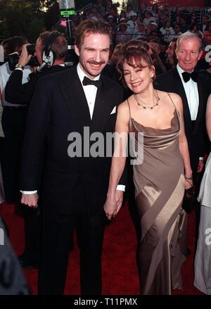 LOS ANGELES, CA. March 25, 1997: Ralph Fiennes & Francesca Annis at the Academy Awards. Pix: Paul Smith Stock Photo