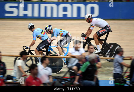 PRUSZKOW, POLAND - MARCH 03, 2019: UCI track cycling world championships by TISSOT Stock Photo