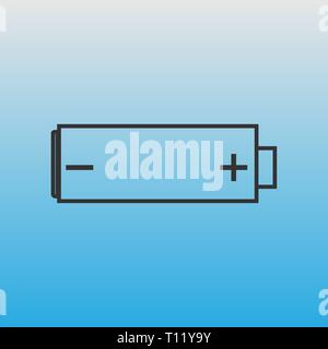 Battery icon on a blue background. Battery images to indicate the battery level. Stock Vector