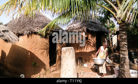 Traditional Losso aka Nawdba people village - 04 November 2015 Doufelgou, Kara region, Togo Stock Photo