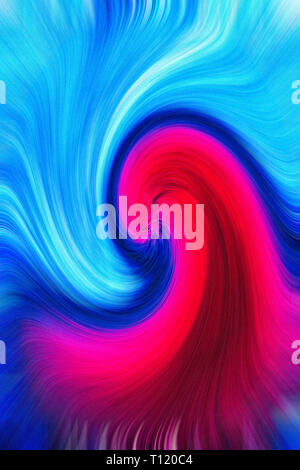Vertical bright red and blue curl / swirled background image Stock Photo