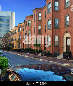 Boston South End architecture. Brick apartment buildings, row houses Stock Photo