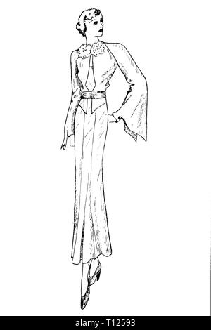 Women's clothing from the 1920s - Vintage Illustration Stock Photo