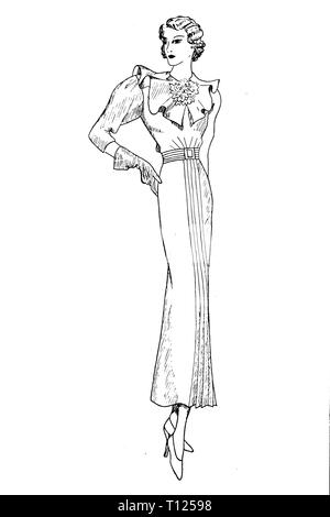 Women's clothing from the 1920s - Vintage Illustration Stock Photo