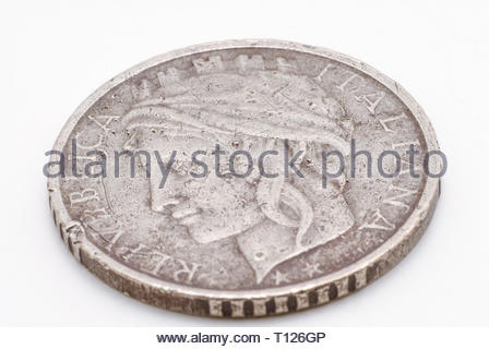 italian old lira alamy coin macro shot