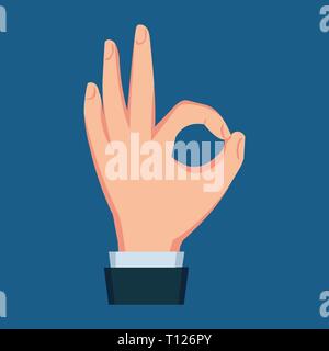 Hand gesture OK sign vector illustration Stock Vector