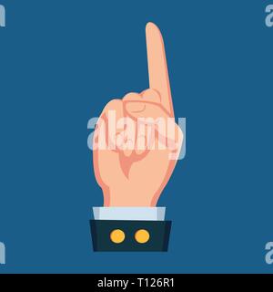 Hand gesture showing number one vector illustration Stock Vector