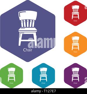 Retro chair icons vector hexahedron Stock Vector