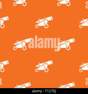 Menacing cannon pattern vector orange Stock Vector