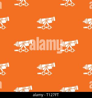Coastal cannon pattern vector orange Stock Vector