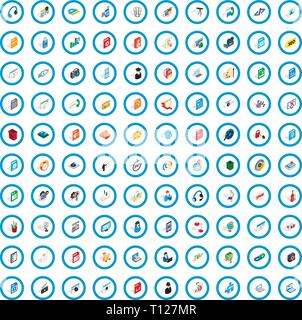 100 mail icons set, isometric 3d style Stock Vector