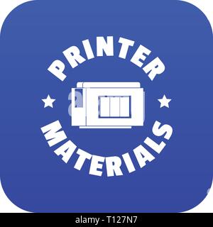 Printer materials icon blue vector Stock Vector
