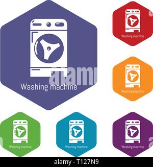 Washer icons vector hexahedron Stock Vector