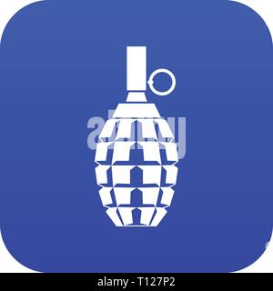 Grenade icon digital blue Stock Vector