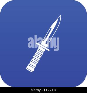 Military knife icon digital blue Stock Vector