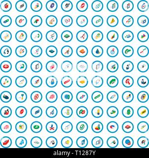 100 management icons set, isometric 3d style Stock Vector