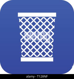 Wastepaper basket icon digital blue Stock Vector